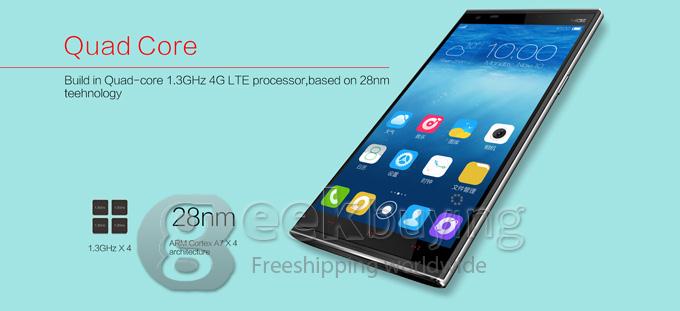KINGZONE N3 5.0Inch IPS HD MTK6582 Quad Core 1.3GHz Smartphone Android 4.4 1GB 8GB 13.0MP 8.0MP NFC Fingerprint Identification FDD-LTE 4G - White