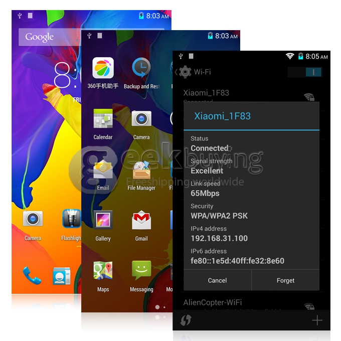 MIJUE M690 MTK6592 Octa Core 1.7GHz Smartphone 5.0 Inch IPS HD Screen Android 4.4 1GB RAM 8GB ROM 8.0MP 3G/OTG - Black