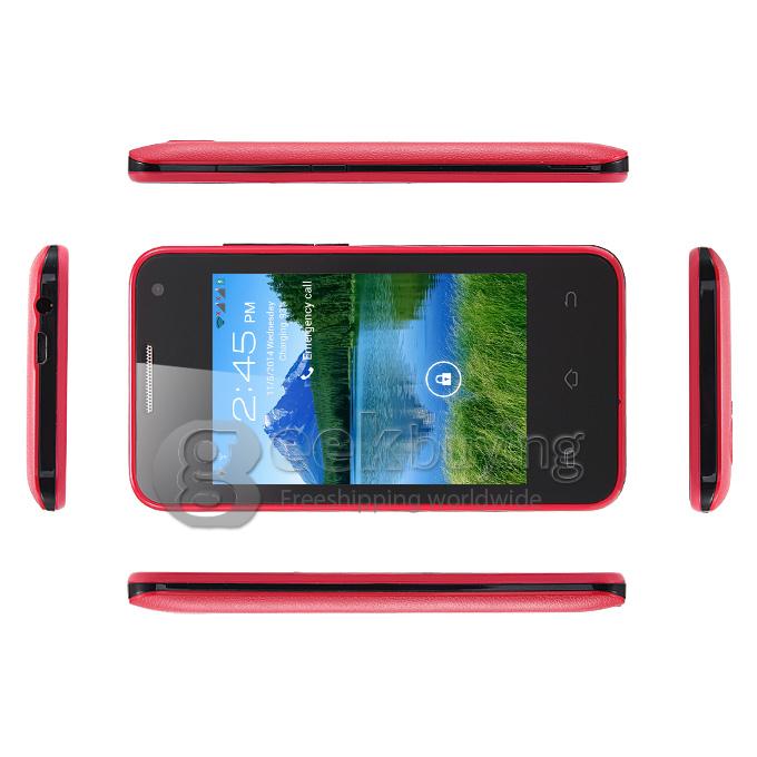 H-mobile F3 MTK6572 Dual Core 1.0GHz Smartphone 3.5Inch 2.0MP Android 4.2 OS Bluetooth WIFI with Leather Sheath - Red