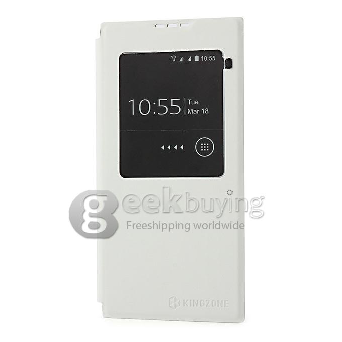Original View Style Flip Cover Protective Case for Kingzone N3 4G Smartphone - White