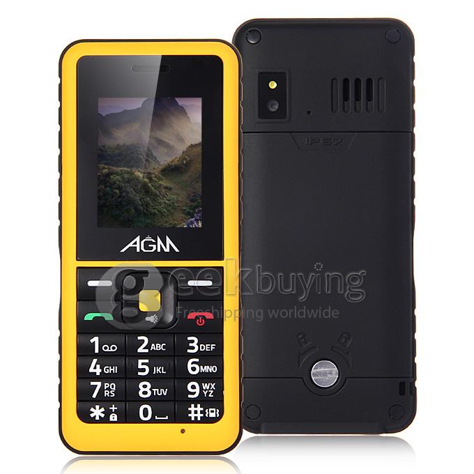 AGM Stone 2 IP67 Waterproof Dust Resistant Shock Resistant Flashlight FM Dual SIM Cards GSM Cell Phone - Yellow