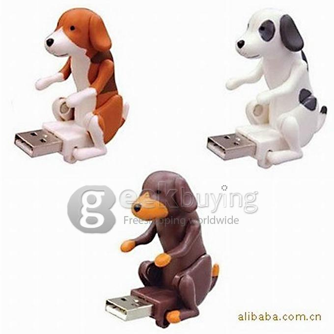 USB Powered Funny Cute Stress Relieving Humping Spot Dog Toy - Brown + Chocolate + White