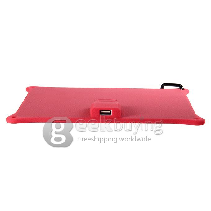 USB 5V 5W Solar Panel Power Bank Pack External Battery Charger for iPhone5S iPhone6 Smartphone Tablet - Red
