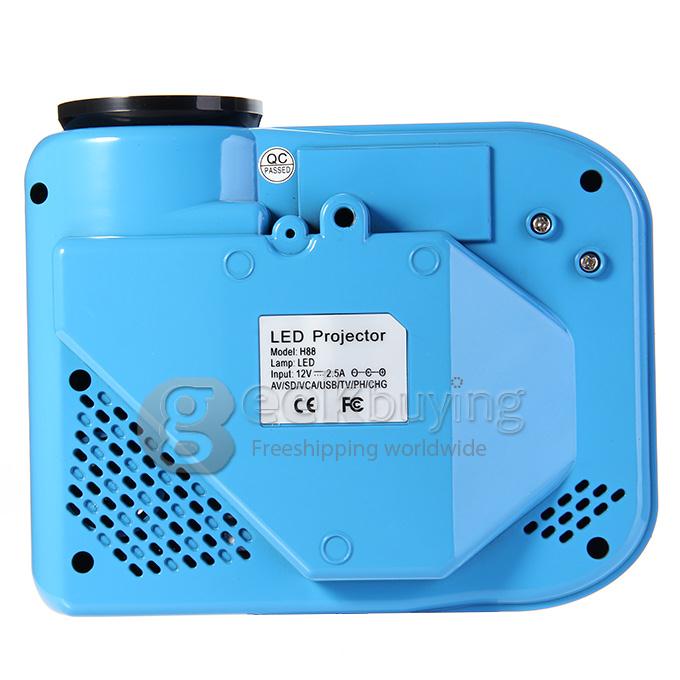 NEW H88 LCD/LED Video Micro Multimedia Projector Home Theater HDMI TV AV HD PS3 Mobile Movie Night - Blue