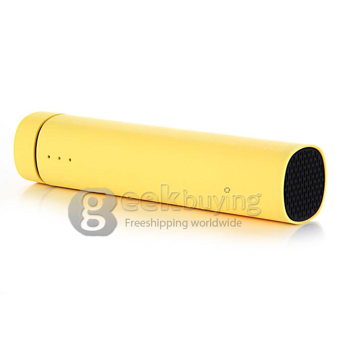 3 IN 1 Portable 4000mAh Power Bank Battery Charger + Speaker + Stand for Smartphone - Yellow