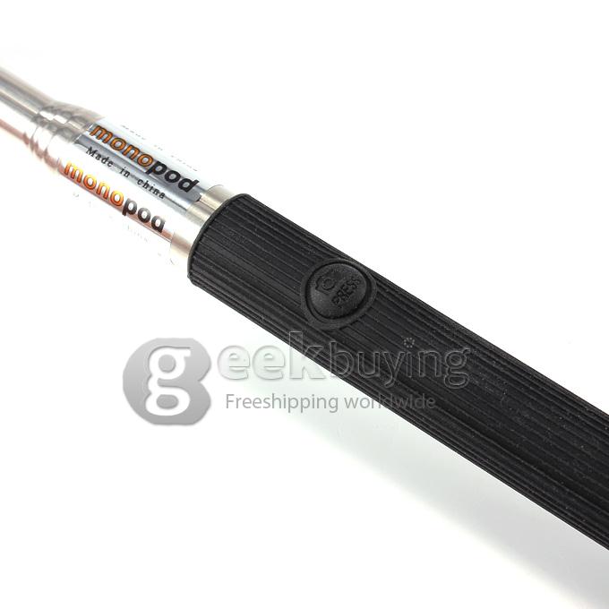 Extendable Stretch Wired Self-timer Selfie Monopod Stick Handheld for iPhone & Samsung Smartphone (100cm) - Black