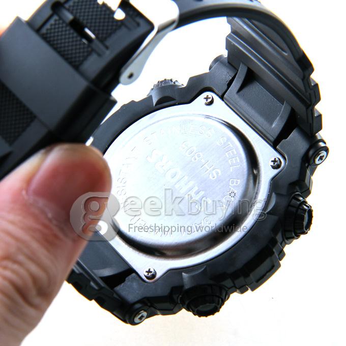 SHHORS 805 Fashion LED Waterproof 30M Rubber Band Digital Quartz Sport Wrist Watch for Man - Black