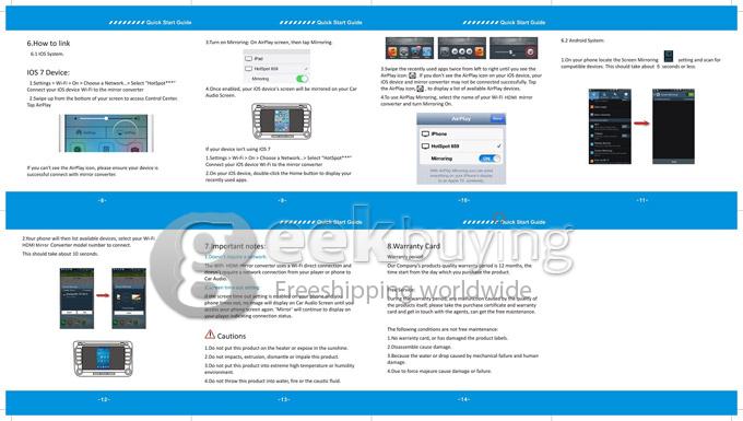 Airplay Miracast Mirror Link Box Connects Samrtphone to the Car TFT for All Audio Video and App Wireless - Silvery