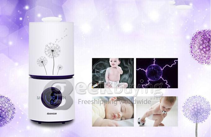 Ultrasonic Air Humidifier Purifier Mute Room Home Office Air Mist Purifier - Blue