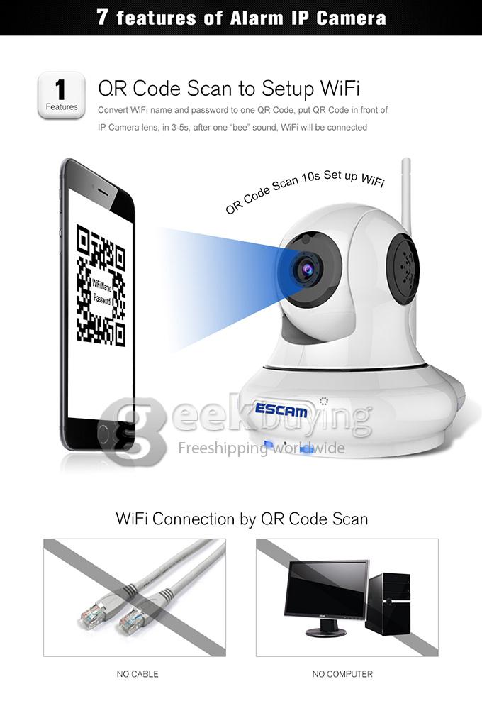 ESCAM Patron QF500 WiFi HD 720P 1.0MP 1/4
