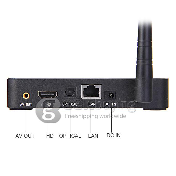 M8S RK3188 Quad Core 1.4GHz Android 4.4 Mini TV BOX HDMI HDD Player 2G/16G WIFI 2.0mp Camera Bluetooth - Black