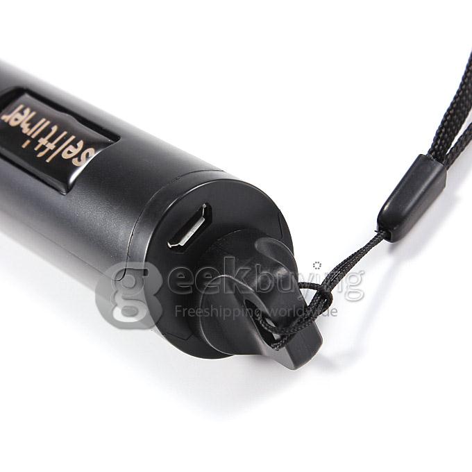 Extendable Stretch Wireless Bluetooth Self Camera Monopod Handheld Selfie Stick Support Remote Shutter (110cm) - Black