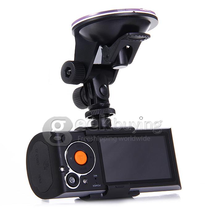 JWD R301-Z1 Zoran C12V Car DVR 2.7inch LCD Full HD 1080P 100 Degree Wide Angle Lens Car DVR with GPS - Black+Gray