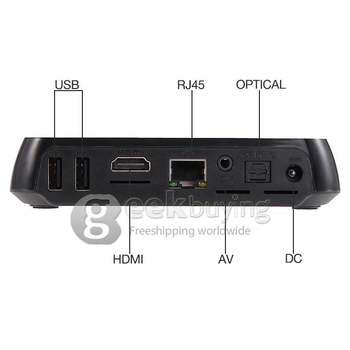M8C Amlogic S802 Quad-core 2.0GHz Android 4.4 Mini TV BOX HDMI HDD Player 2G/8G 2.4G/5G WIFI 5.0mp Camera Mic External 3G DLNA - Black