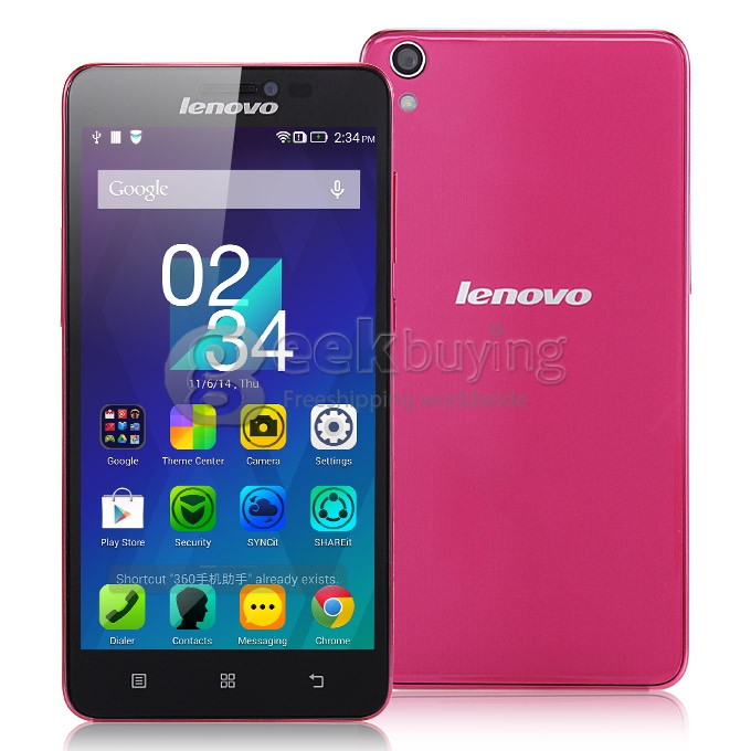 Lenovo S850 MTK6582 Quad Core 1.3GHz 5.0 Inch Android 4.4 Smartphone 1GB RAM 16GB ROM HD Gorilla Glass - Pink