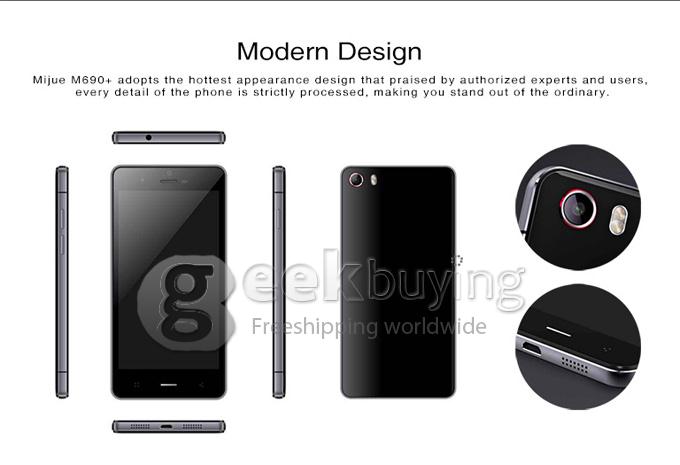 MIJUE M690 MTK6592 Octa Core 1.7GHz Smartphone 5.0 Inch IPS HD Screen Android 4.4 1GB RAM 8GB ROM 8.0MP 3G/OTG - Black