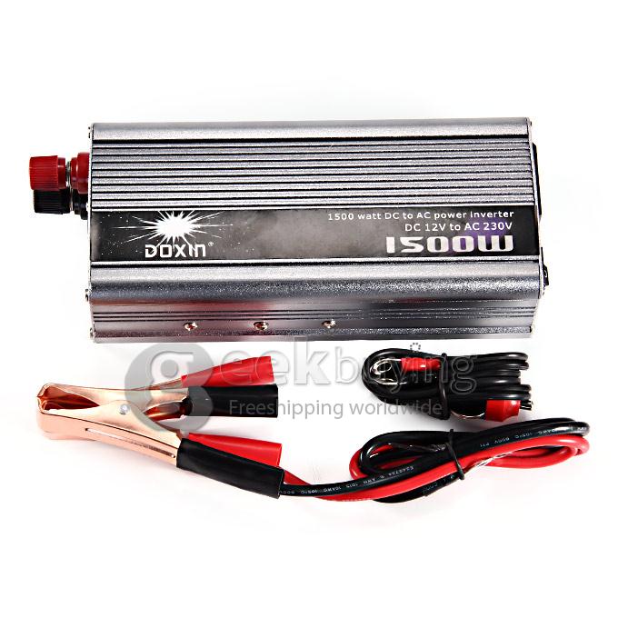 DOXIN Car Charger 1500W WATT DC 12V to AC 220V 50Hz Car Power Inverter Converter Transformer Power Supply