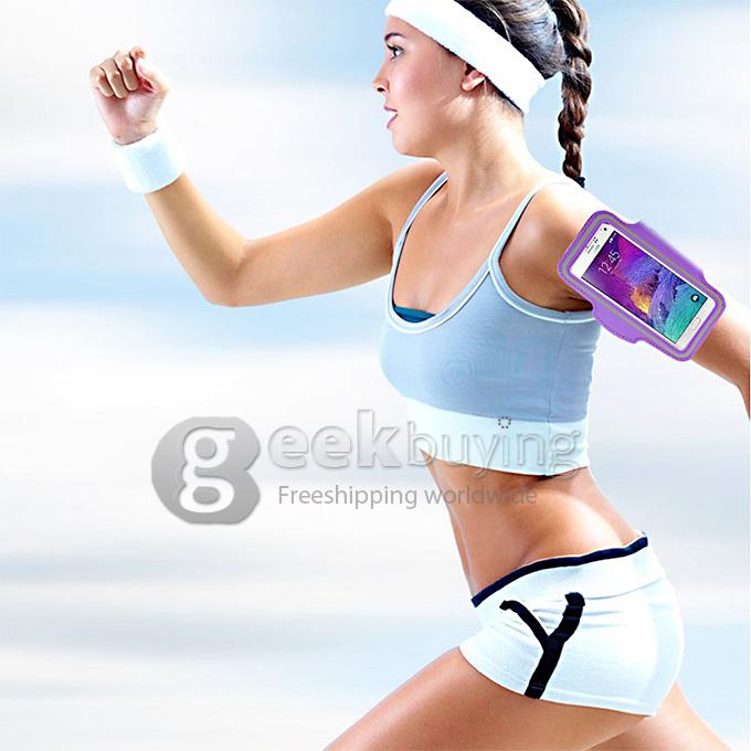 New High Quality Running Armband Arm Band Case Cover for Samsung Galaxy Note4 N9100 - Purple