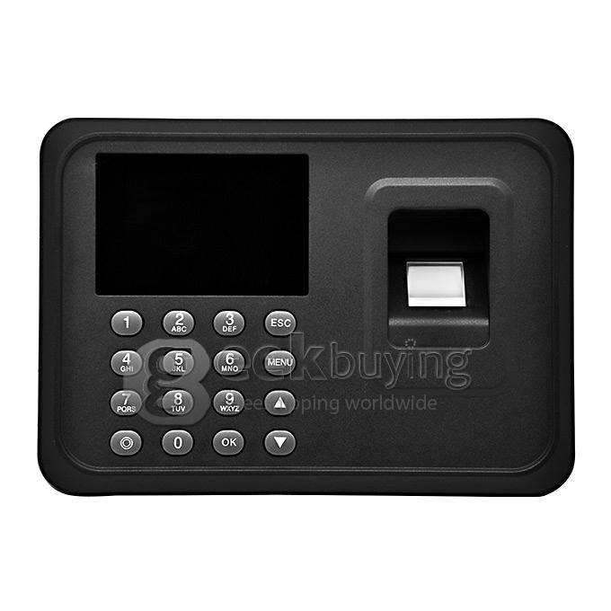A6 2.4 TFT Fingerprint Time Attendance Clock Employee Payroll Recorder USB - Black
