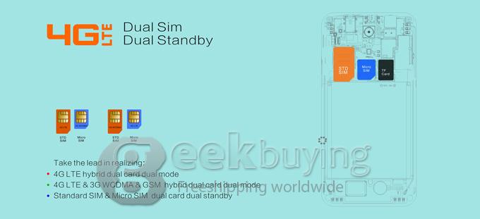 KINGZONE N3 5.0Inch IPS HD MTK6582 Quad Core 1.3GHz Smartphone Android 4.4 1GB 8GB 13.0MP 8.0MP NFC Fingerprint Identification FDD-LTE 4G - White