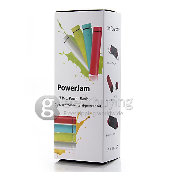 3 IN 1 Portable 4000mAh Power Bank Battery Charger + Speaker + Stand for Smartphone - Blue