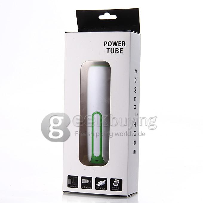 New 2600mAh Portable Mini Power Bank Tube External Battery for Smartphone Tablet iPhone iPad iPod - Green