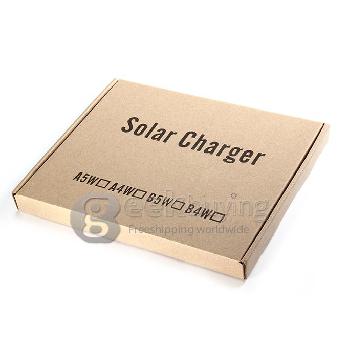 USB 5V 5W Solar Panel Power Bank Pack External Battery Charger for iPhone5S iPhone6 Smartphone Tablet - Red