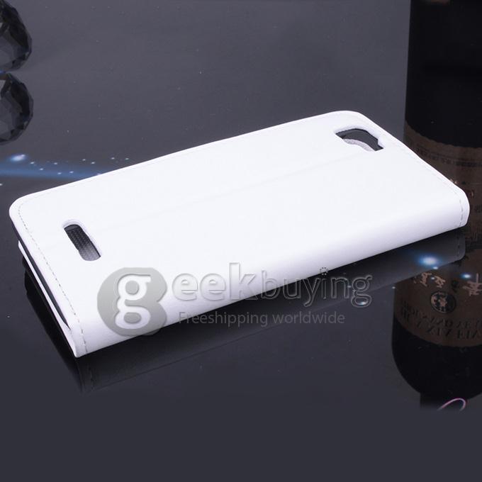 Protective Hard Cover Flip Stand Leather Case for MyPhone Agua Rio -White