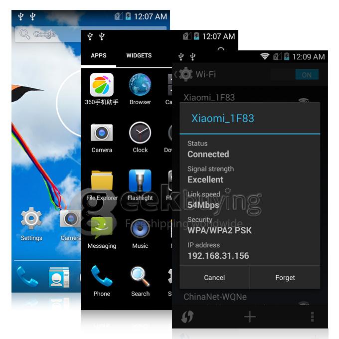 Atongm H3 4.5 inch WVGA Qualcomm MSM8926 Quad Core 1.2GHz Smartphone Android 4.4 1GB RAM 8GB ROM 4G WiFi GPS - White