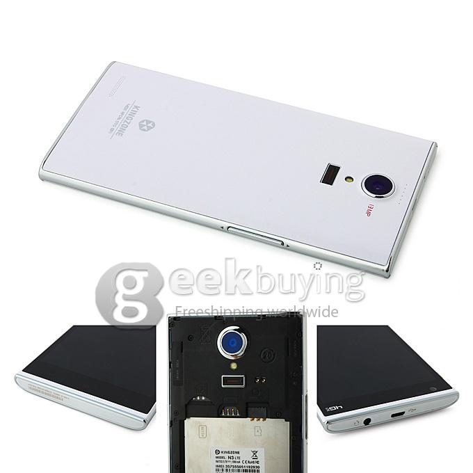 KINGZONE N3 5.0Inch IPS HD MTK6582 Quad Core 1.3GHz Smartphone Android 4.4 1GB 8GB 13.0MP 8.0MP NFC Fingerprint Identification FDD-LTE 4G - White