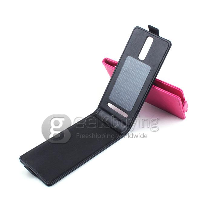 Protective Hard Cover Flip Stand Leather Case for Elephone G6 - Black