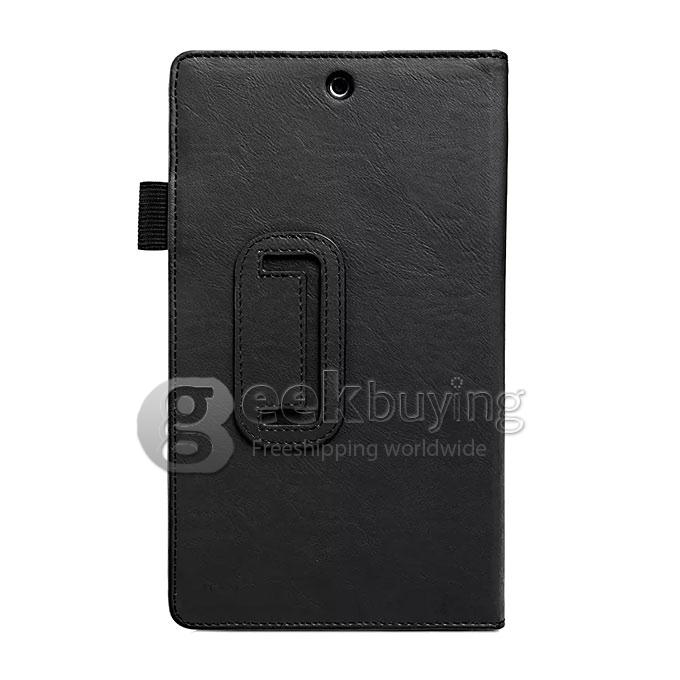 Wake/Sleep Ultra-Thin Fold Leather Case Cover for Sony Xperia Z3 Tablet Compact - Black