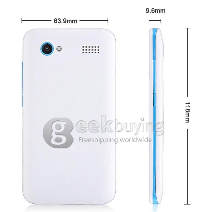H-mobile F3 MTK6572 Dual Core 1.0GHz Smartphone 3.5Inch 2.0MP Android 4.2 OS Bluetooth WIFI with Leather Sheath - White