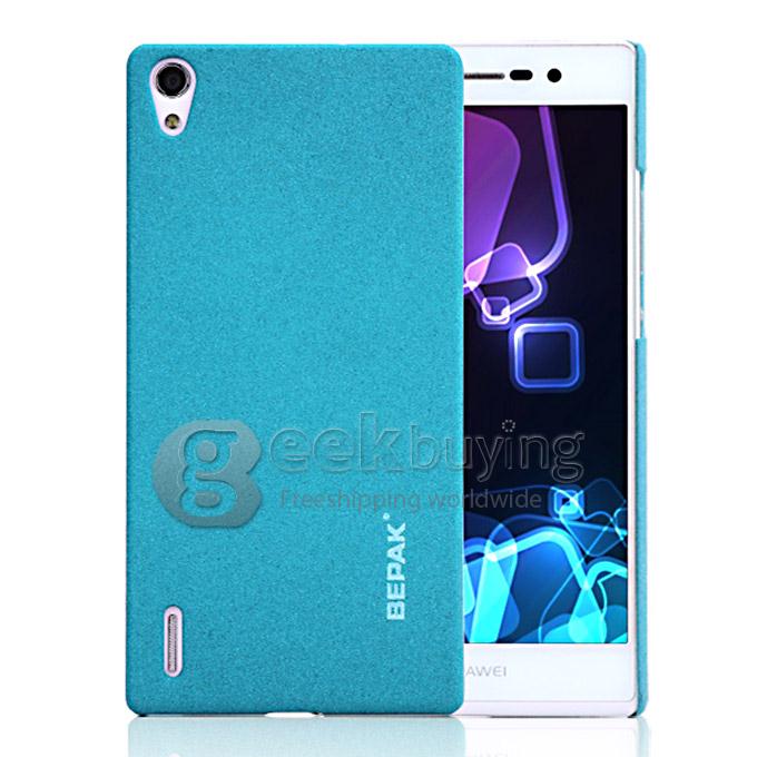 BEPAK Sand Shield Protective Cover PC Back Case for Ascend P7 - Blue