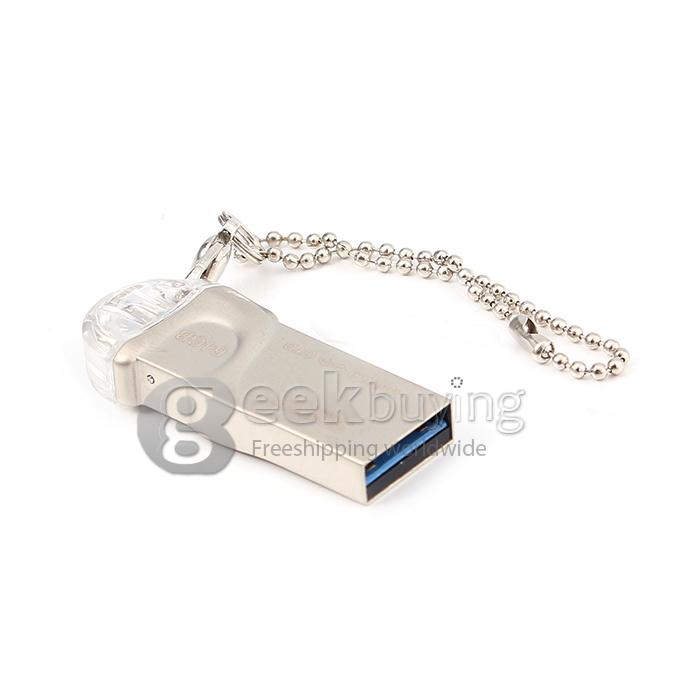 SSK SFD255 64GB USB 3.0 + Micro USB OTG Flash Drive for Smart Phone - Silver