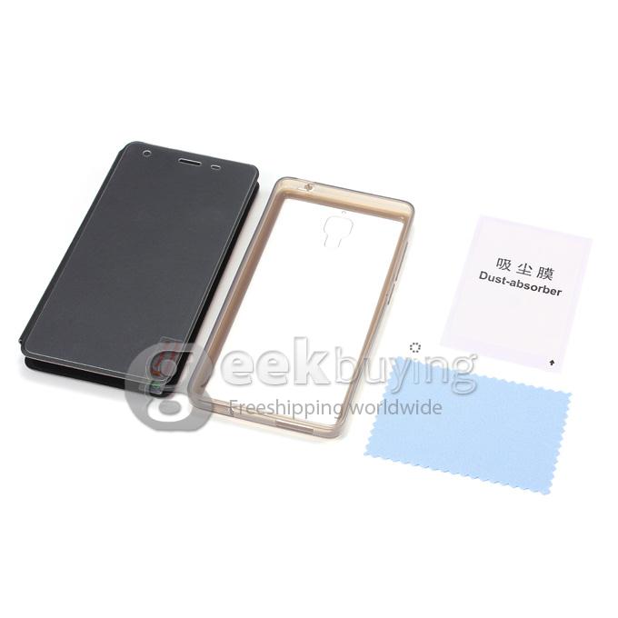 Gift Box with NO.1 MI4 Leathr Case Tempered Glass Silicone Case 3 in 1