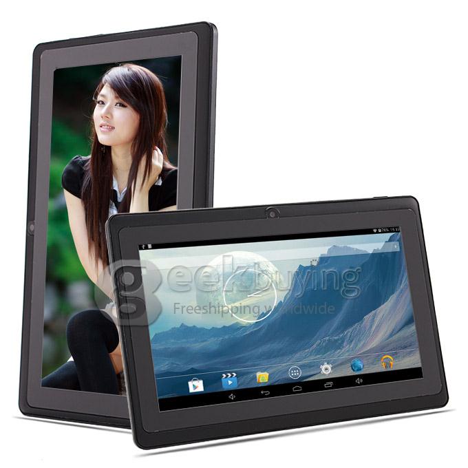 Q90 Allwinner A23 7 Inch Tablet PC Android 4.4 OS 4GB ROM Capacitive Touch Screen Dual Cameras - Black