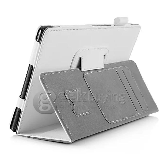 Wake/Sleep Ultra-Thin Fold Leather Case Cover for Sony Xperia Z3 Tablet Compact - White