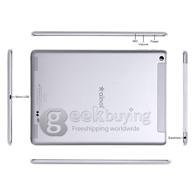 Ainol Novo AX9/P97 MTK8382 Quad Core 9.7 Inch Tablet PC Android 4.2 OS 3G Phone Call 8GB ROM GPS Bluetooth - Silver