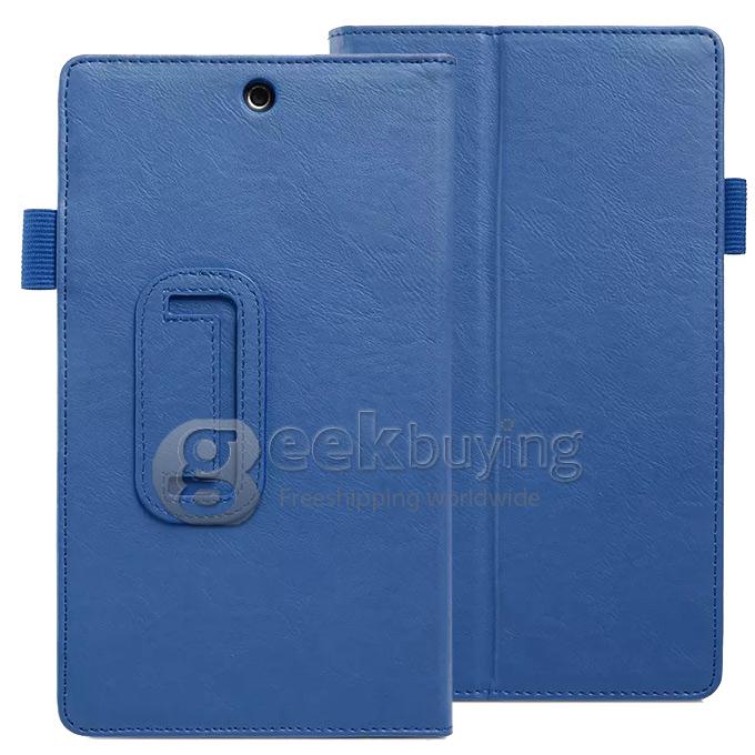 Wake/Sleep Ultra-Thin Fold Leather Case Cover for Sony Xperia Z3 Tablet Compact - Blue