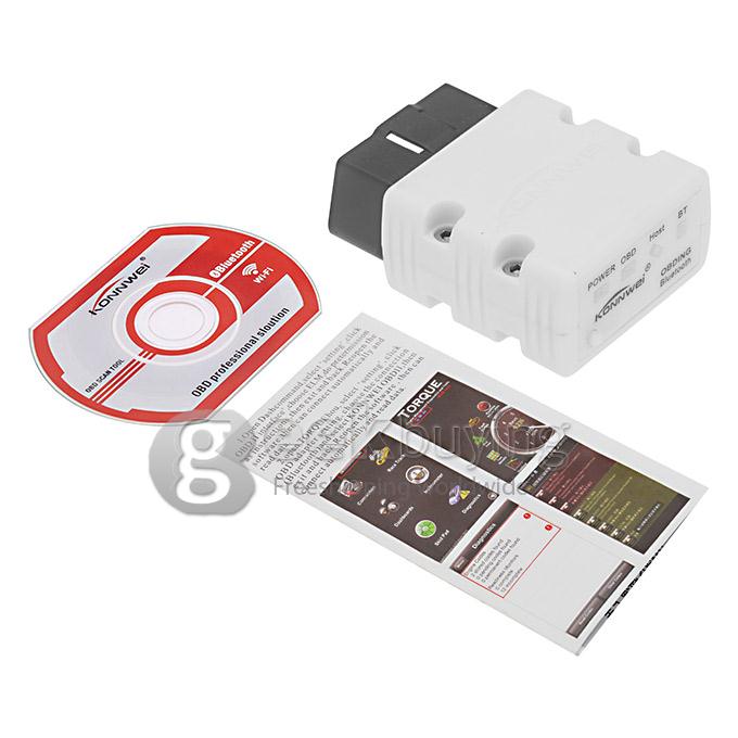 Brand New KW902 OBD-II ELM327 Wireless Bluetooth Car Auto Mini Diagnostic Scanner - White