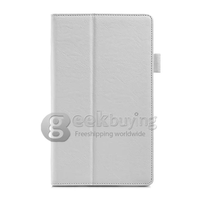 Wake/Sleep Ultra-Thin Fold Leather Case Cover for Sony Xperia Z3 Tablet Compact - White