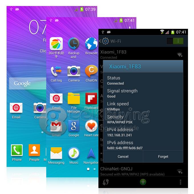 N910C 5.5 inch 960*540 HD MTK6582 Quad Core 1.3GHz Android 4.4 1GB 8GB Smartphone Dual Cameras Wifi 3G - White
