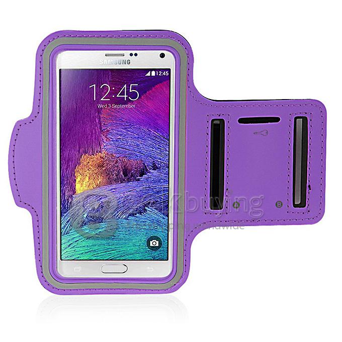 New High Quality Running Armband Arm Band Case Cover for Samsung Galaxy Note4 N9100 - Purple