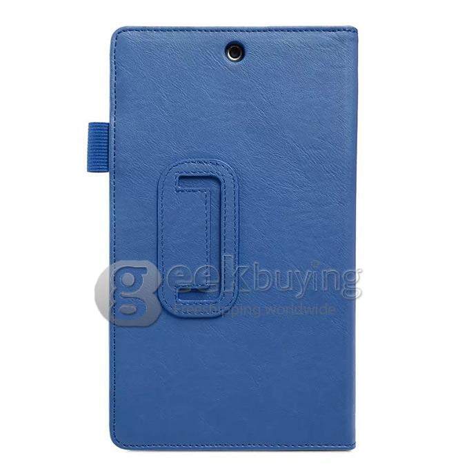 Wake/Sleep Ultra-Thin Fold Leather Case Cover for Sony Xperia Z3 Tablet Compact - Blue