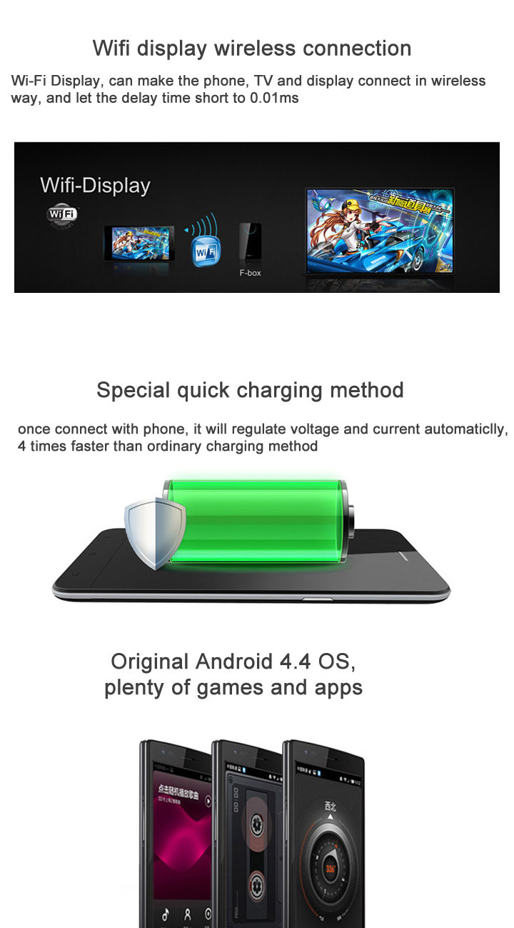 MPIE G7 MTK6582 Quad Core 1.3GHz 5.0inch Smartphone Android 4.4 2GB+8GB Fingerprint Identification Air Gesture 4G - White