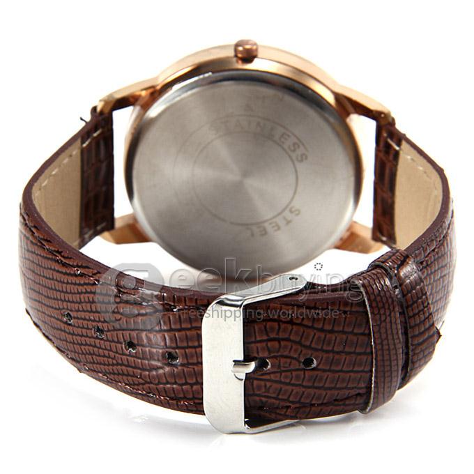 Mundell M-9224 Lady Style Casual Crocodile Leather Band Analog Quartz Watch for Woman - Brown