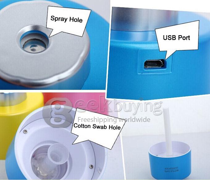 Portable Air Humidifier Steam Aroma Vaporiser Diffuser Purifier Mist Maker - Pink
