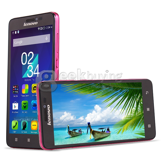 Lenovo S850 MTK6582 Quad Core 1.3GHz 5.0 Inch Android 4.4 Smartphone 1GB RAM 16GB ROM HD Gorilla Glass - Pink