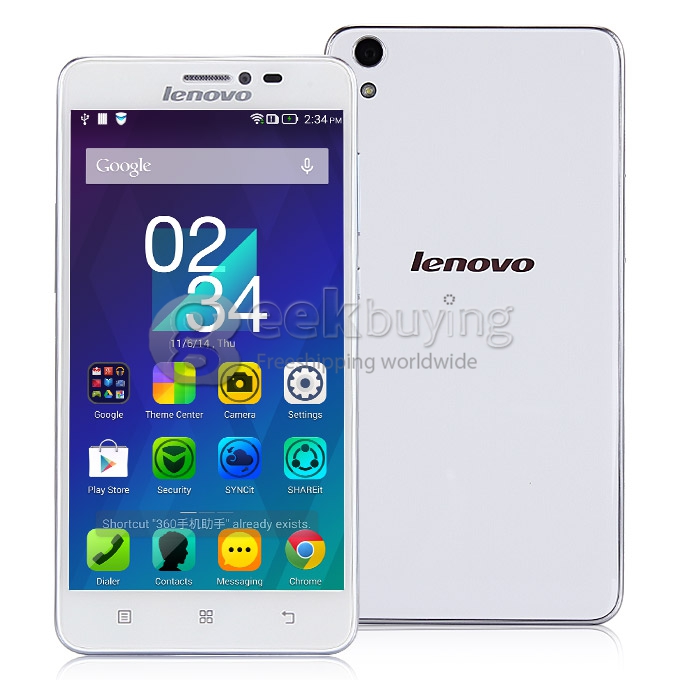 Lenovo S850 MTK6582 Quad Core 1.3GHz 5.0 Inch Android 4.4 Smartphone 1GB RAM 16GB ROM HD Gorilla Glass - White